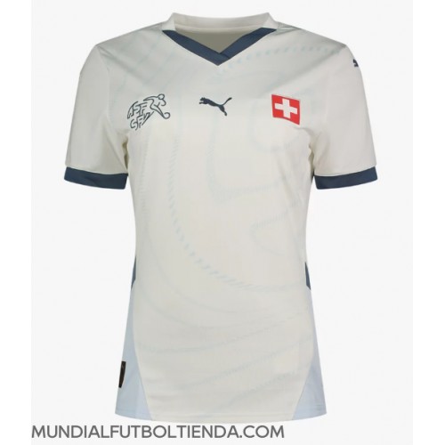 Camiseta Suiza Segunda Equipación Replica Eurocopa 2024 para mujer mangas cortas